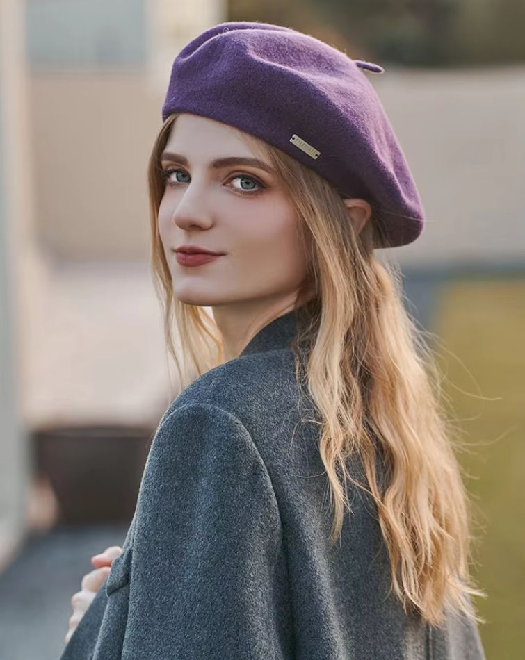 accessoire mode beret violet