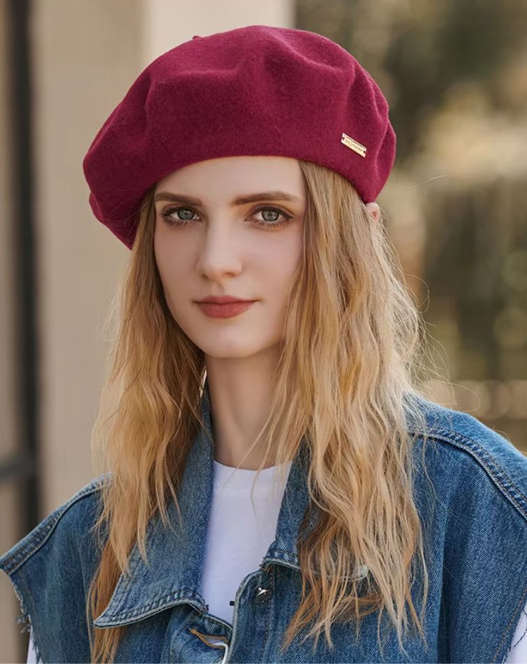 chapeau fuchsia en laine