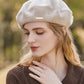 chapeau beige clair en laine