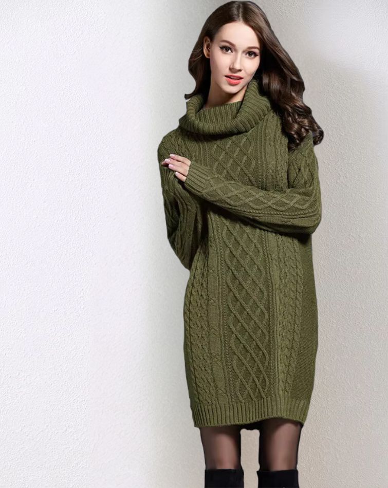 Robe Pull Verte Confortable