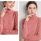 Pull Col Roulé Rose en Laine Mérinos