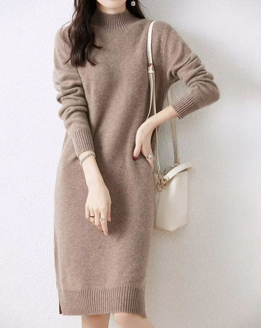 mode hiver robe pull camel