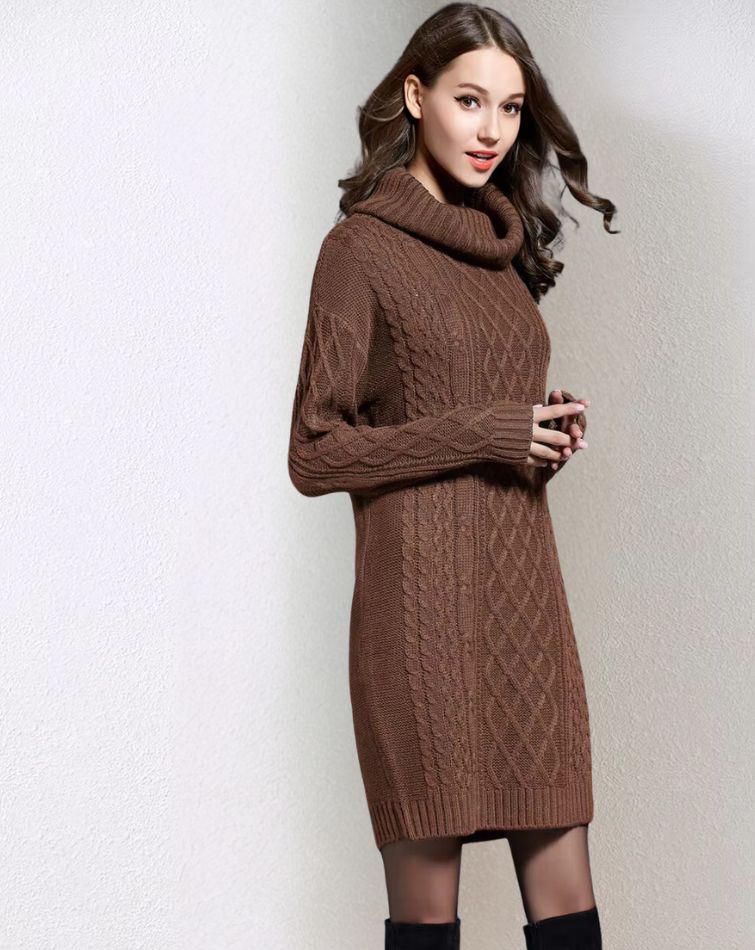 pull robe marron tendance