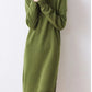 robe verte en tricot mérinos