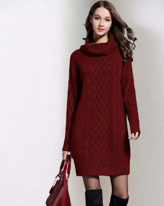 robe pull élégante rouge bordeaux