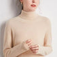 Pull Col Roulé Beige Clair en Laine Mérinos